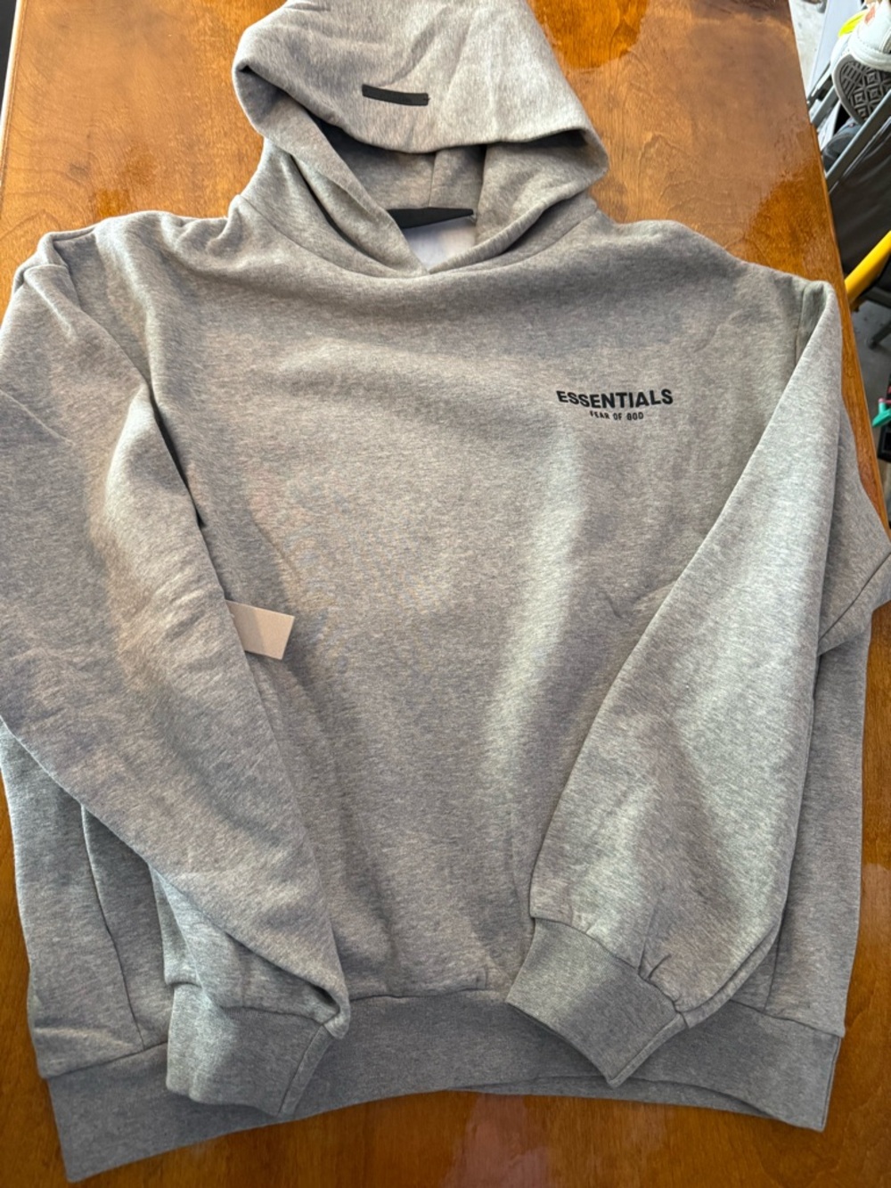 ESSENTIALS Fear of God Gray/Tan Hoodie size Large